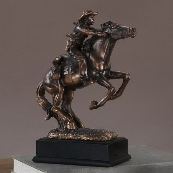Western Cowboy with Horse Statue